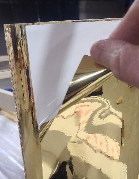 Gold Gloss Metallic Chrome Print-Treated Perm Self-Adhesive Polyester Film G2