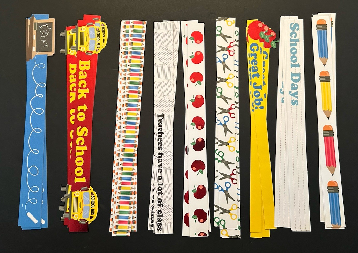 NEW Recollections SCHOOL DAYS 12” Paper Borders Lot Of 30 Borders