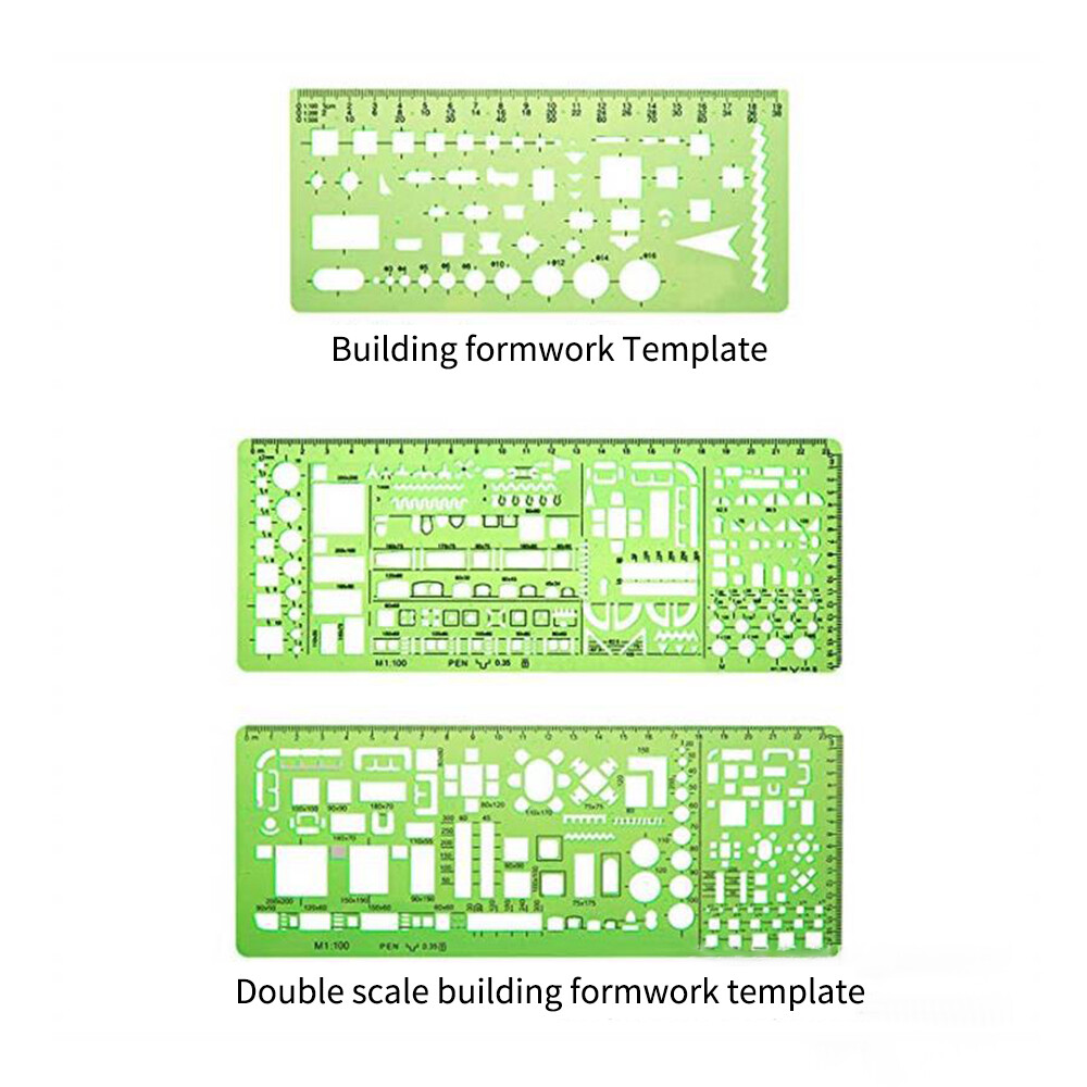 6 Pieces Drawing Templates Building Formwork Geometric Design Office P3G4