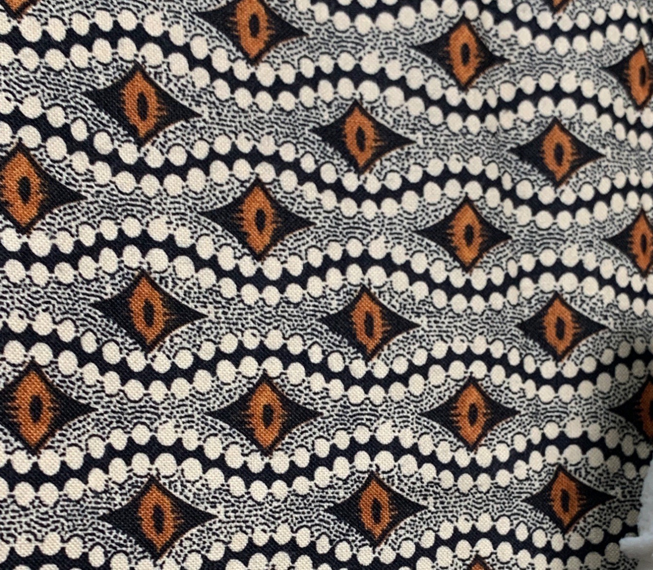 The Empire Collection Fabric Rose Studios 1/2 yard x 44″ Black Brown Geometric