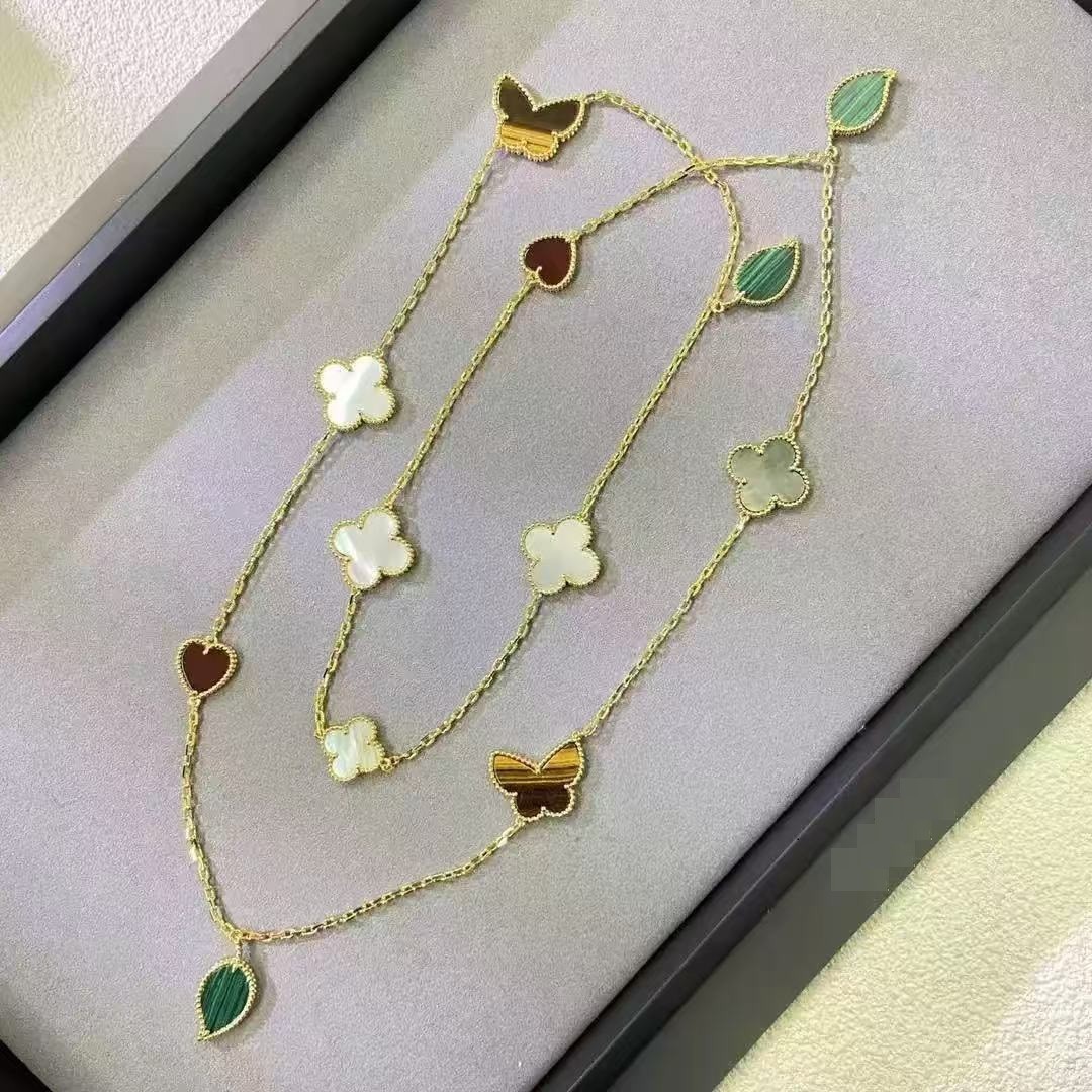 925 silver gold plated butterfly heart charms Necklace