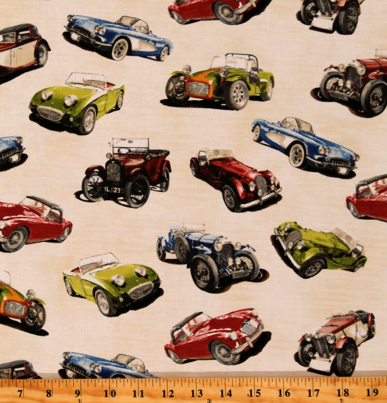 Cotton Classic Cars Vintage Automobiles Classic Cruisers Fabric BTY D656.01