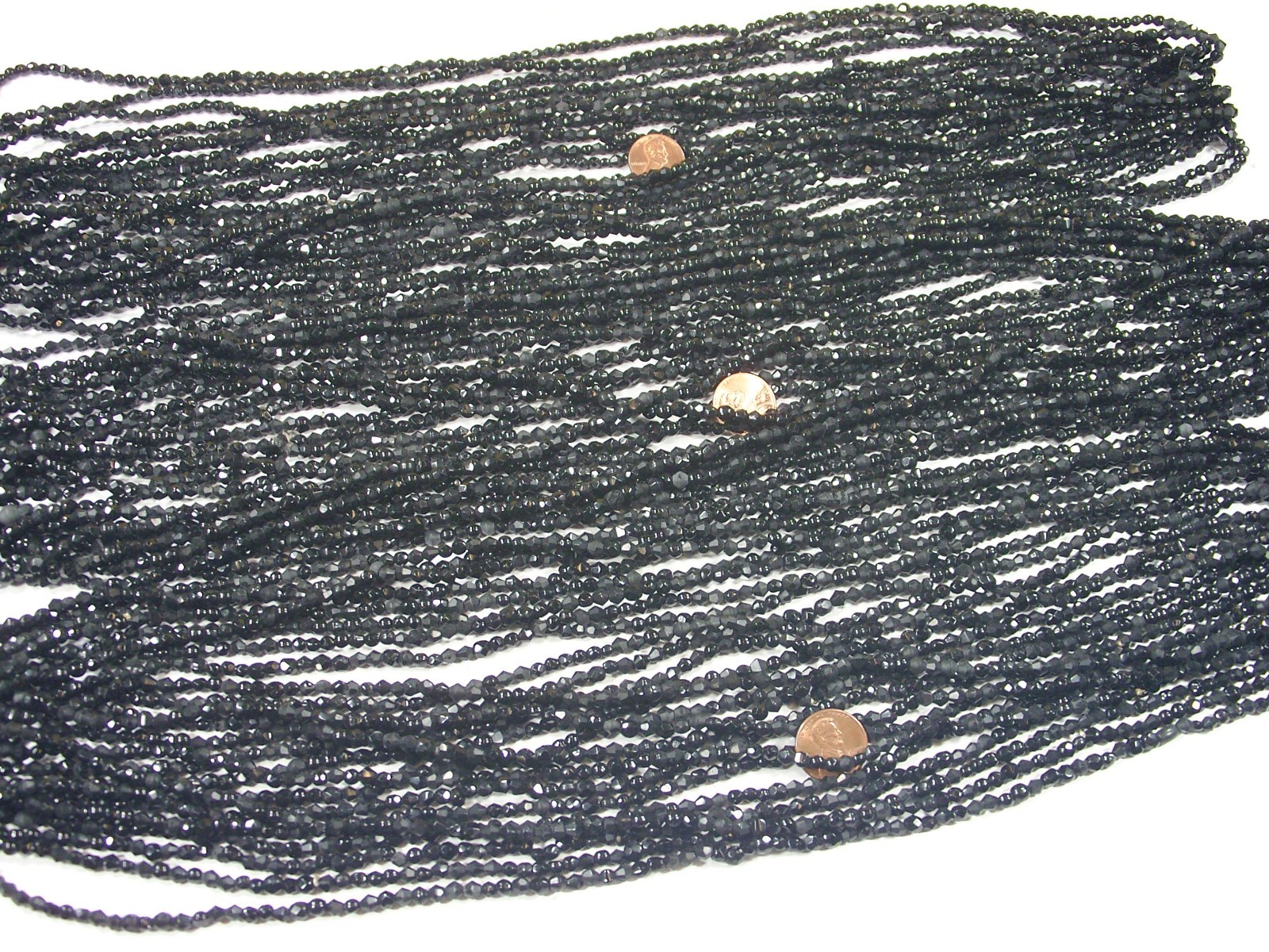2 Pounds Black Color India Handmade Glass Spacer Beads Bulk Lot (QKP-15) ⭐