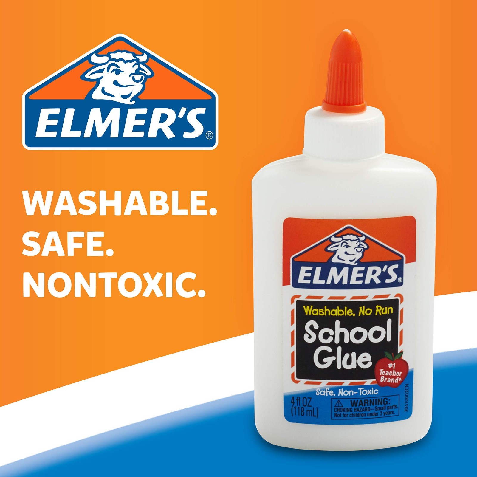 Non-Toxic Liquid School Glue for Slime & Crafts, Washable, 4oz, 12 Pack