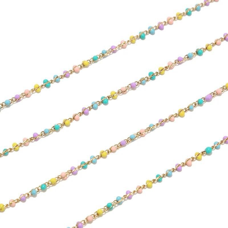 1meter gold stainless steel chain 2mm colorful ball chain crafts