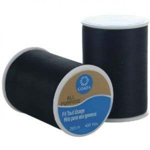 Black Coats & Clark All Purpose Thread 400 Yard Spool – Various Quantity Options