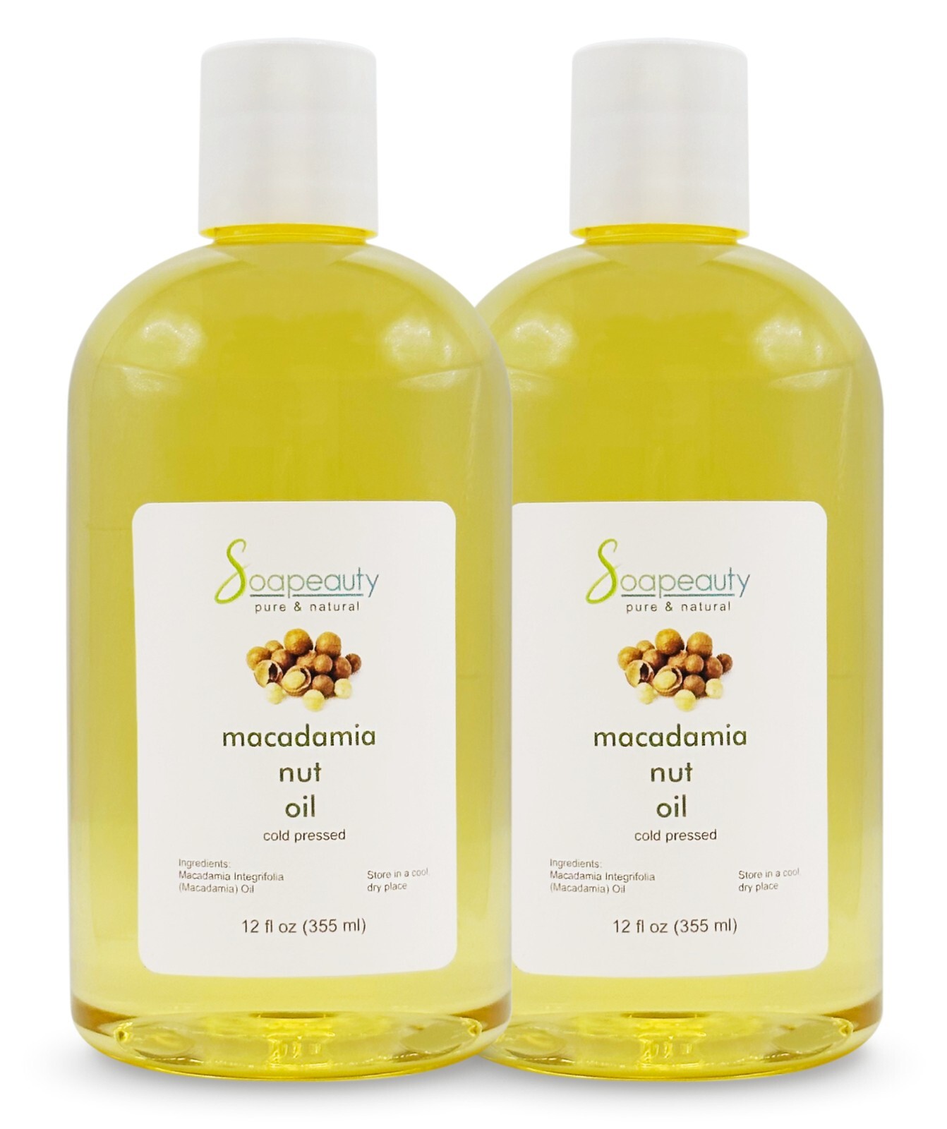 MACADAMIA NUT OIL COLD PRESSED PURE NATURAL 24 OZ (2 x 12) FREE SHIPPING