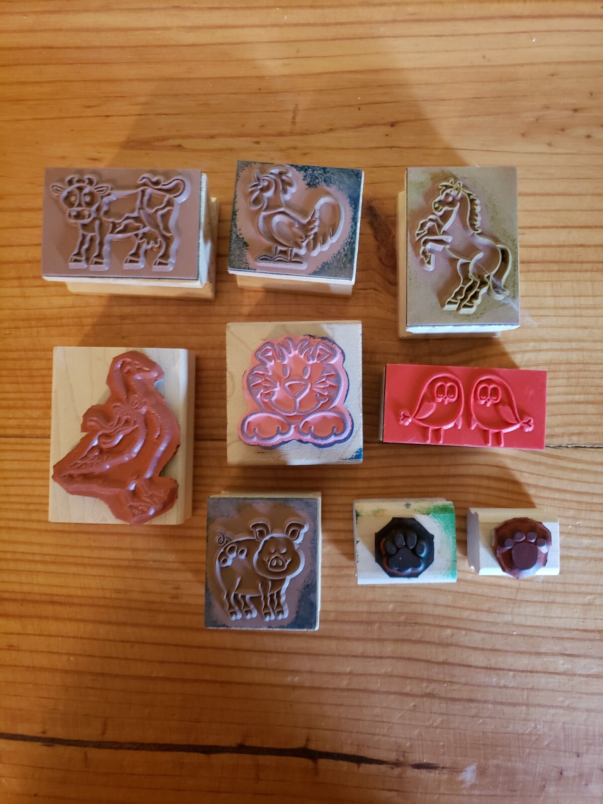 Lot of 50+ Wooden Rubber Stamp Valentine Easter Christmas Religious Bears Garden