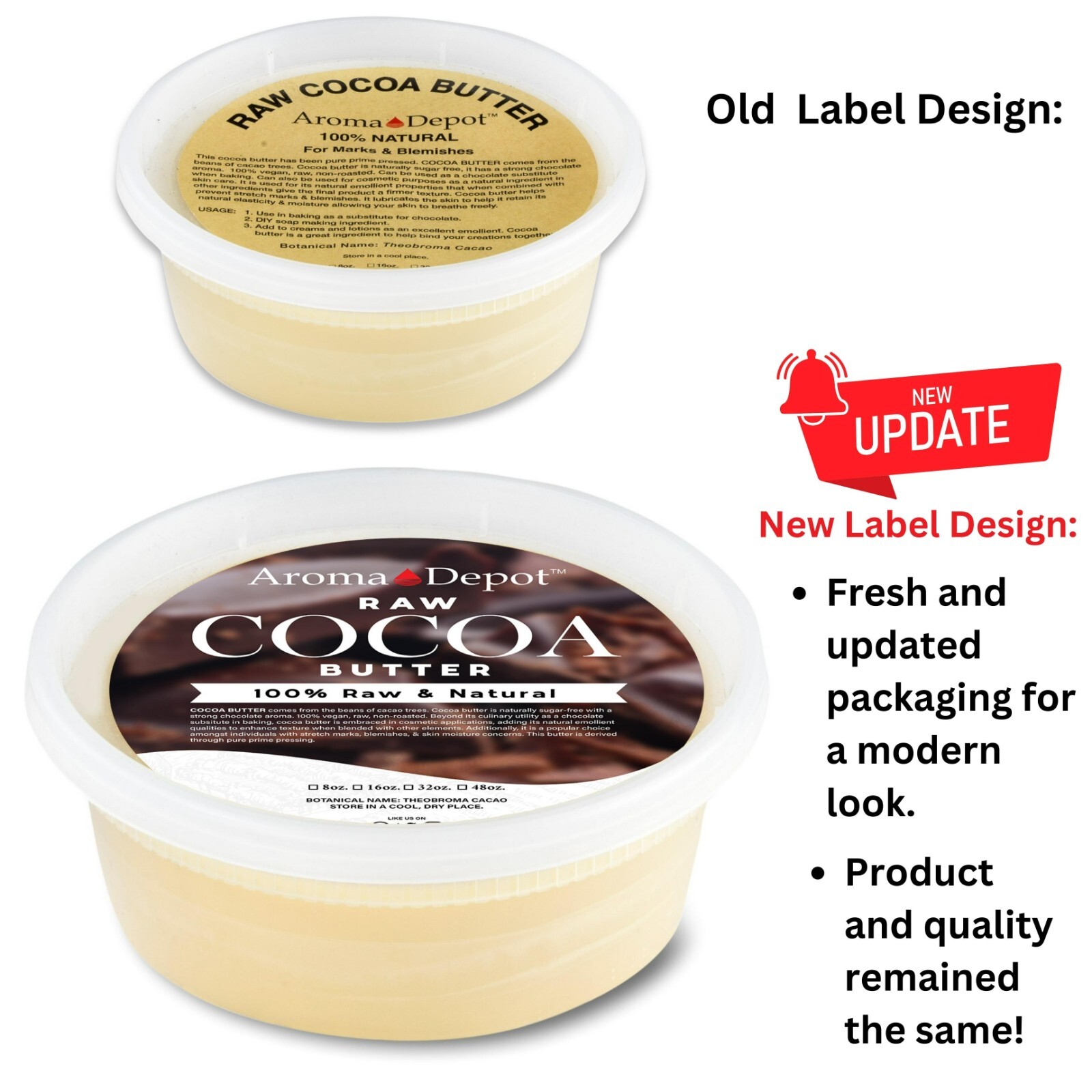 Cocoa Butter 8 oz. Raw 100% Pure Natural FOOD-GRADE Prime Pressed Cacao Butter