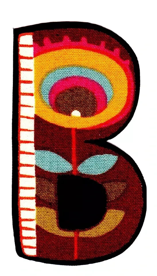 letter B moda fabric applique iron on not embroidered