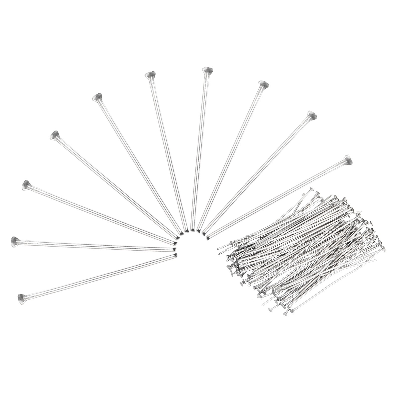 600 x Flat Head Pin for Jewelry Making 20mm Stainless Steel 22 Gauge Silver