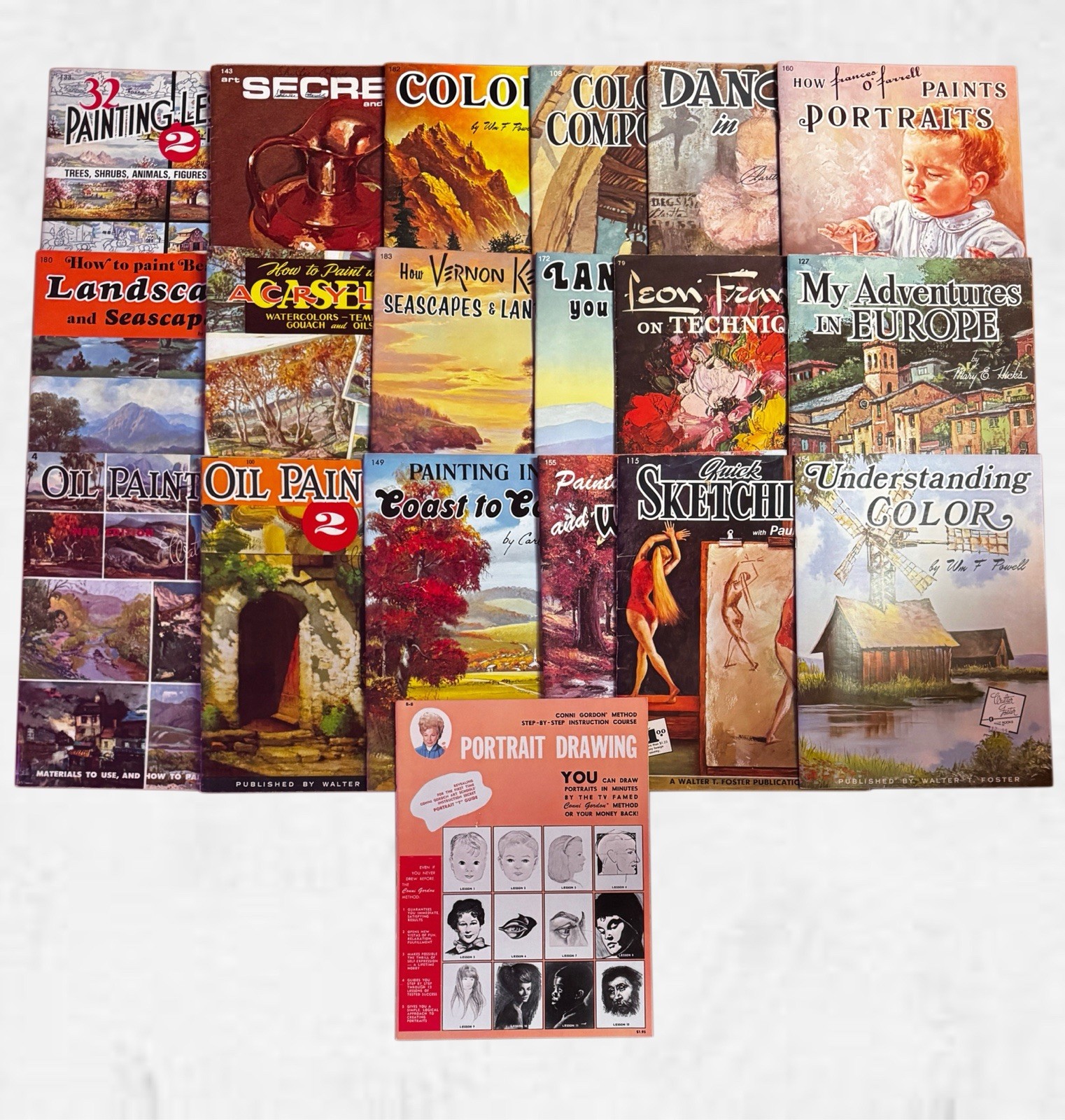 Lot of 19 Vintage How To Draw & Paint Instructional Art Books Walter Foster