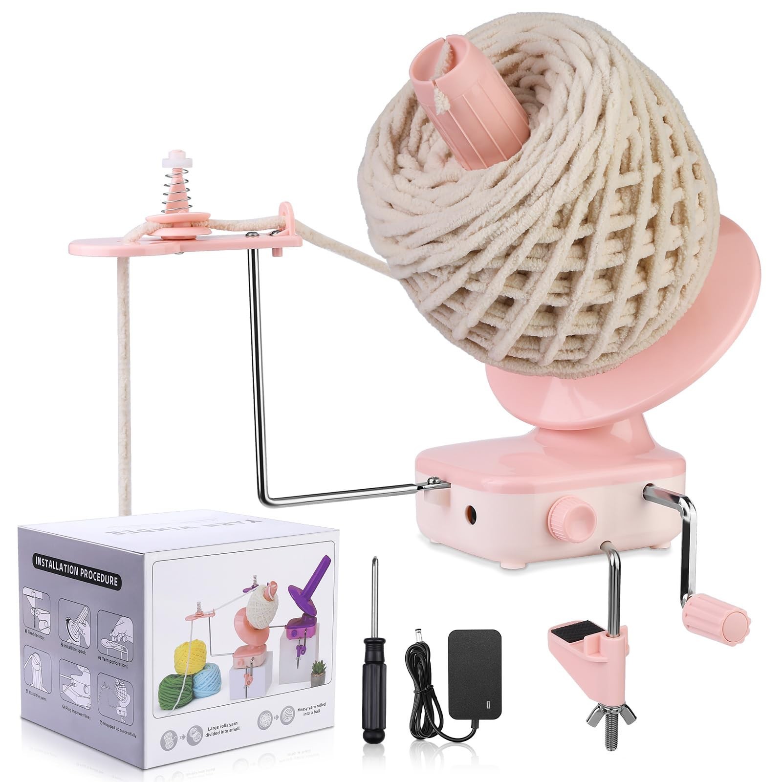 Electric Yarn Winder, Automatic Yarn Ball Winder for Crocheting, Compact Yarn…