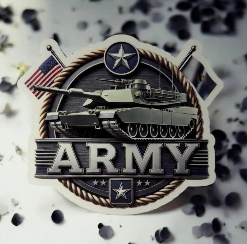 Army Sticker/USA/Military/Tank/Style 1