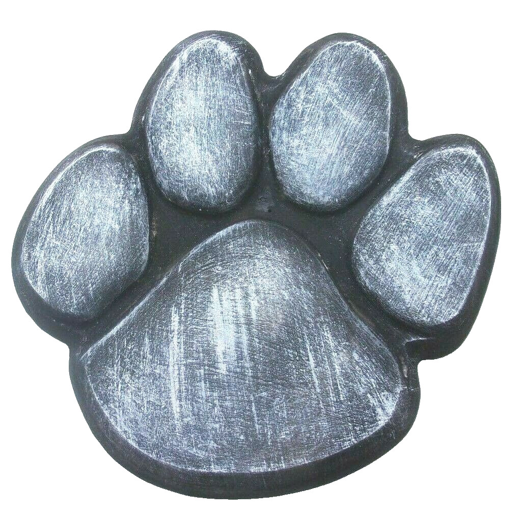 Dog paw print stepping stone mold 12″ x 12″ x 2″ plaster concrete plastic mould