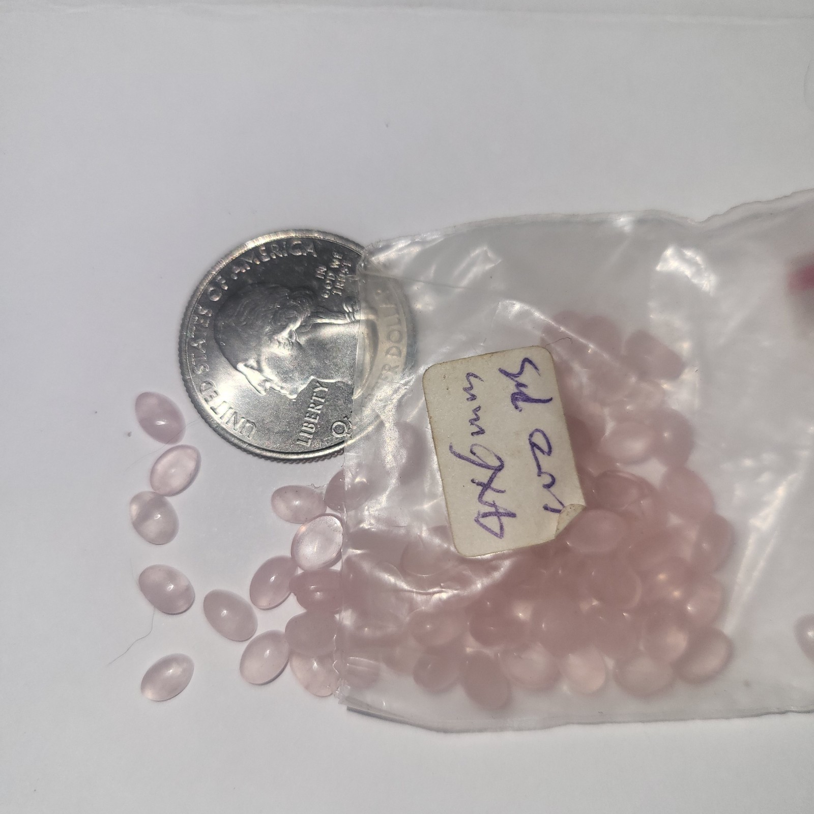 100 Pcs 4x6mm Rose Quartz Cabochon Jewelry Making Crafts Metaphysical Rock & Gem