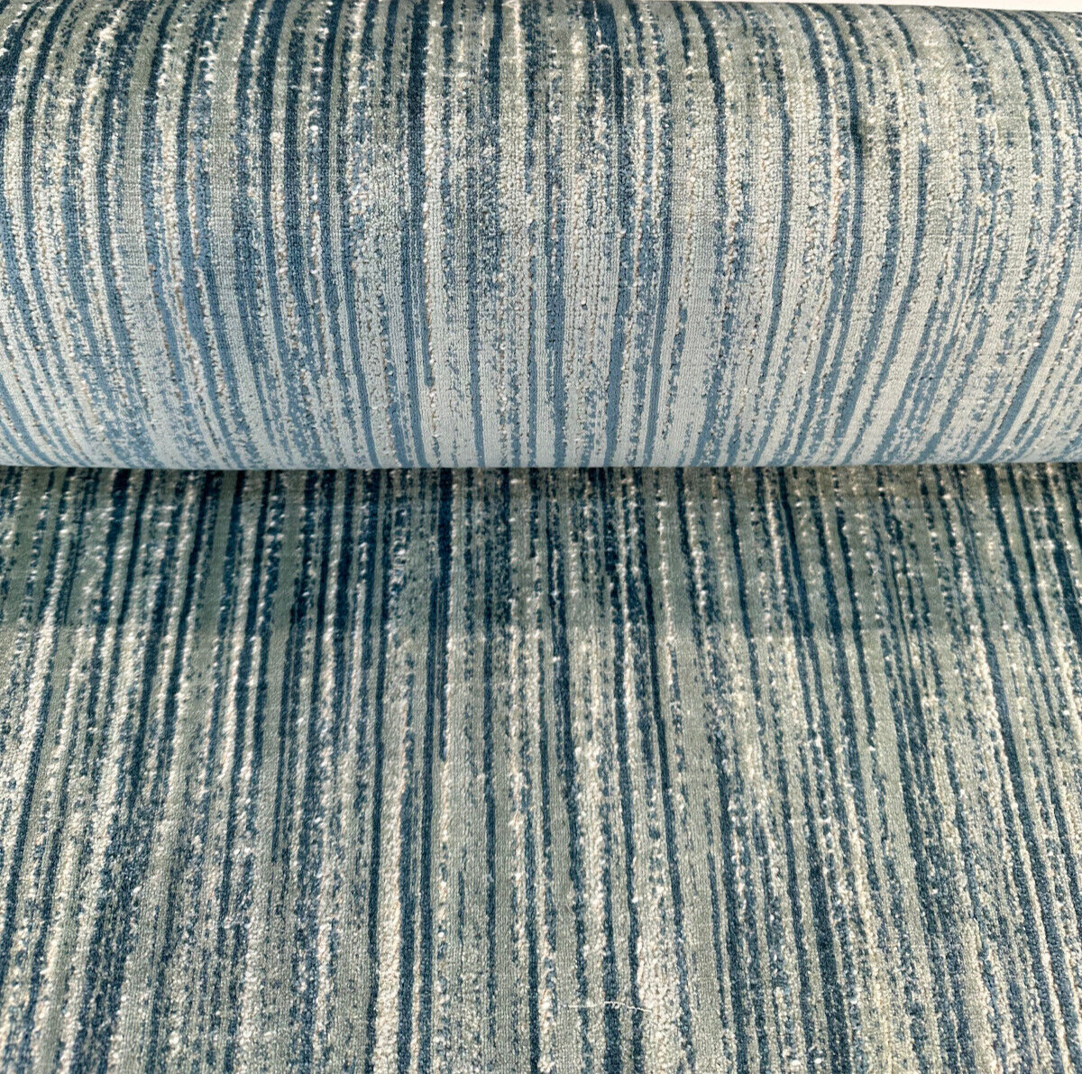 Velvety Strie Aqua Blue P Kaufmann Upholstery Fabric by the yard