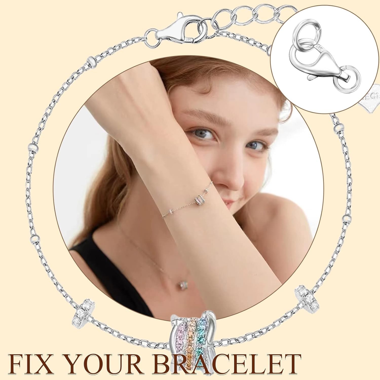 925 Sterling Silver Lobster Clasp with Closed Jump Rings,Necklace Clasps and Clo