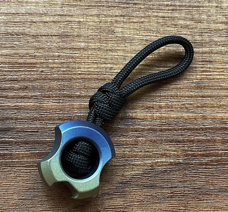 EDC Titanium Alloy Beads Knife Lanyard Bead Paracord Keychain Pendant DIY Beads