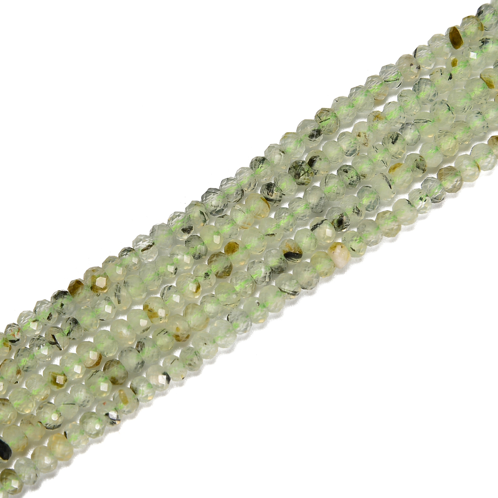 Prehnite Faceted Rondelle Beads Size 2x3mm 15.5” Strand (2x3mm)
