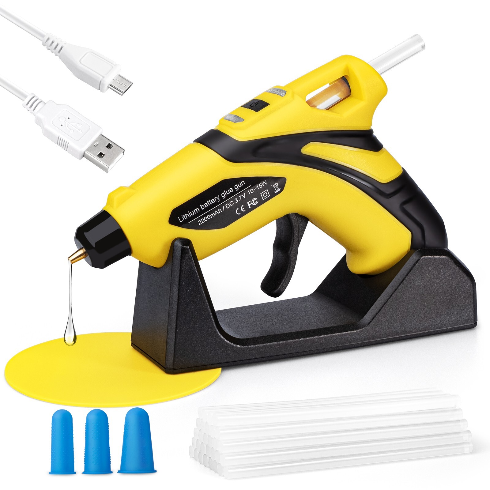 Hot Melt Glue Gun Cordless Heat Gun Kit for DIY Project Crafts Making w/30 Stick