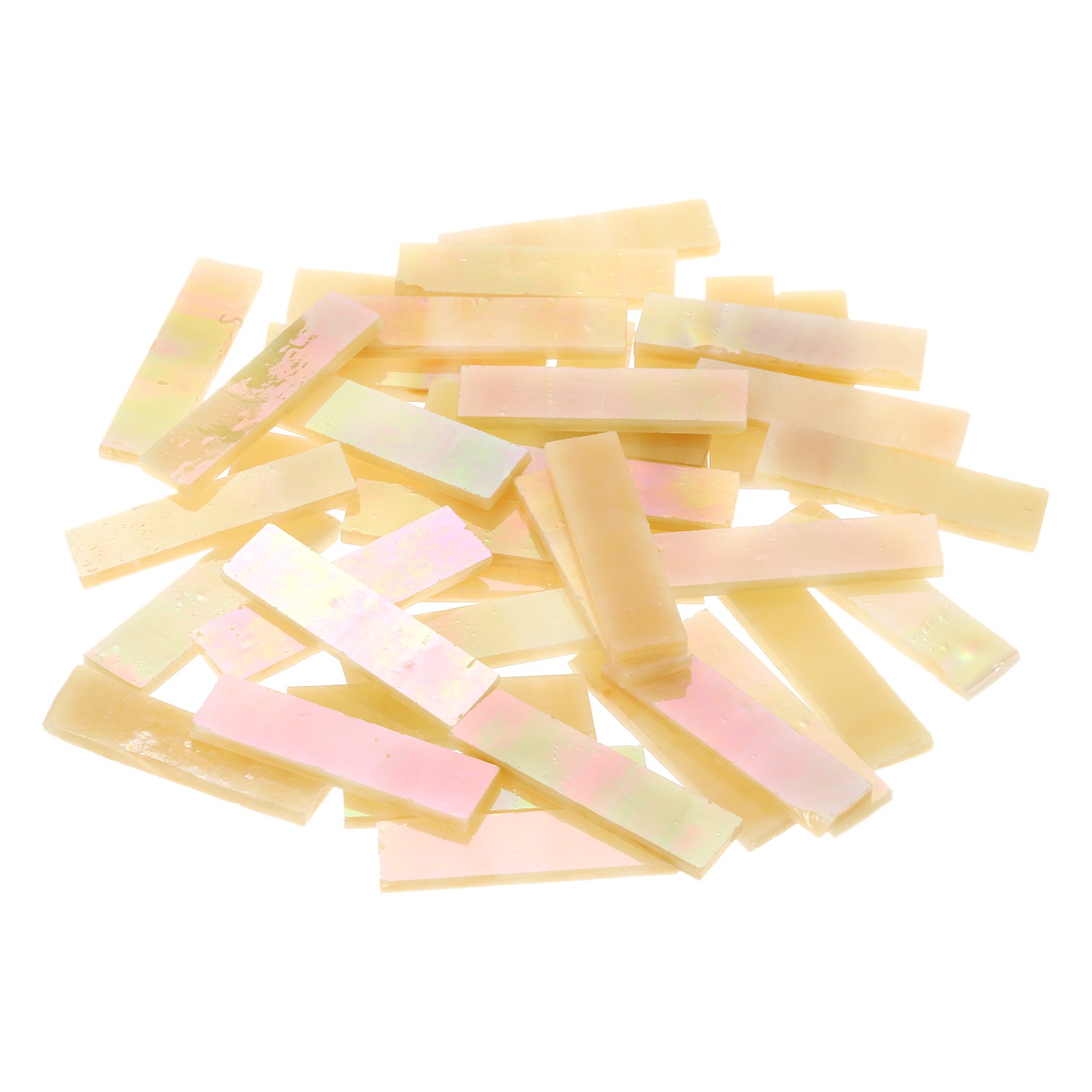 Stained Glass Strip, Iridescent Khaki Mosaic Tiles 100g/3.53 oz