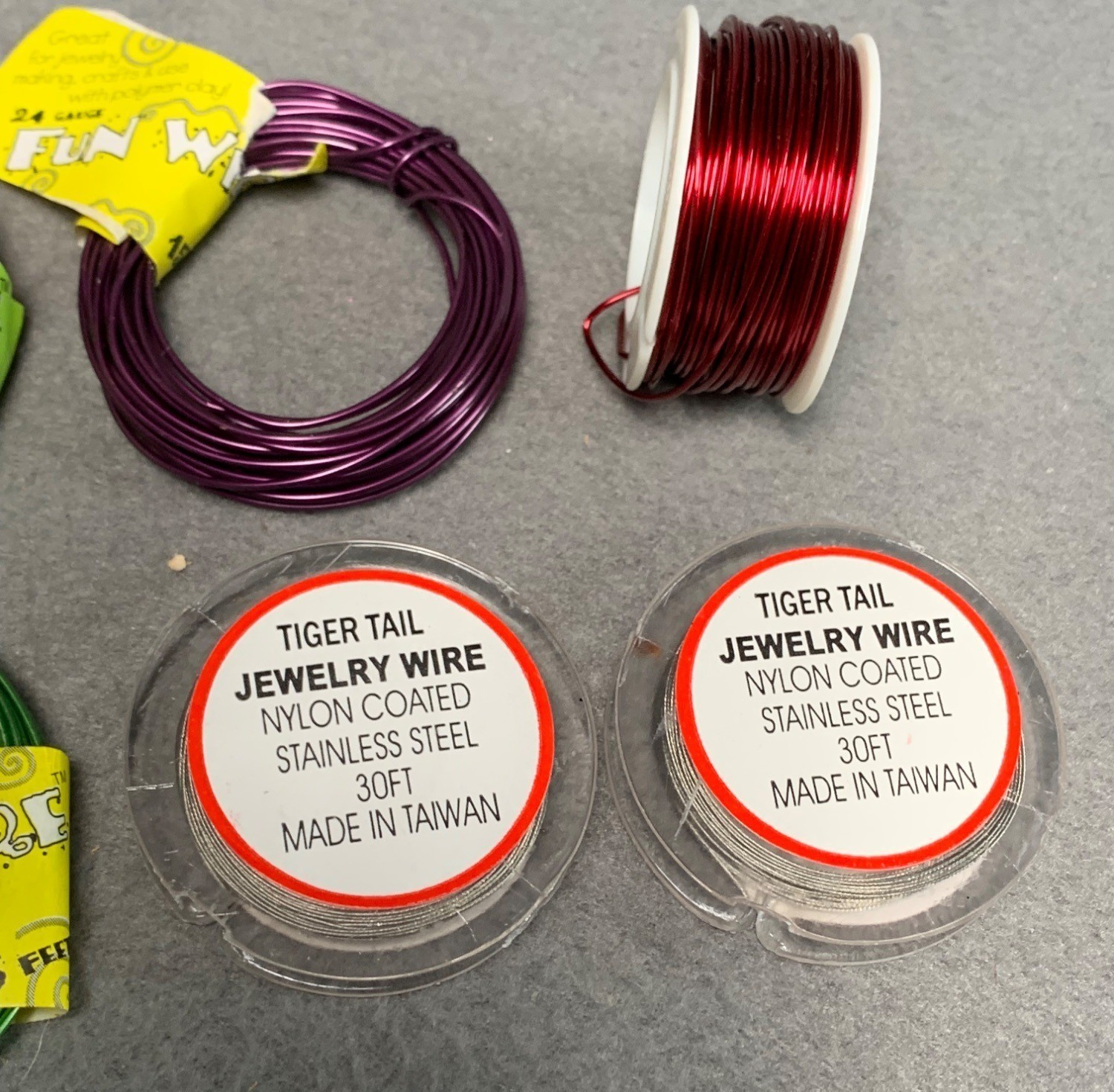 Assorted Jewelry Wire Set – Fun Wire & Tiger Tail – 18-32 Gauge – 9-15 Feet Each