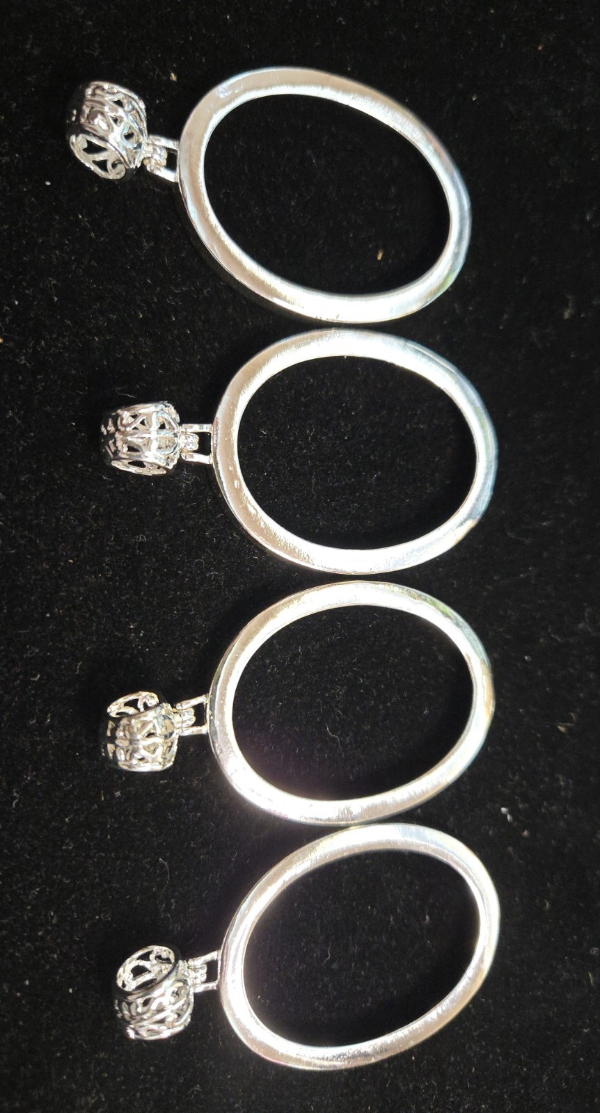 Sterling Silver Plated Brass Pendant Setting/Cabachon Holder W/Bail. (4 Count)