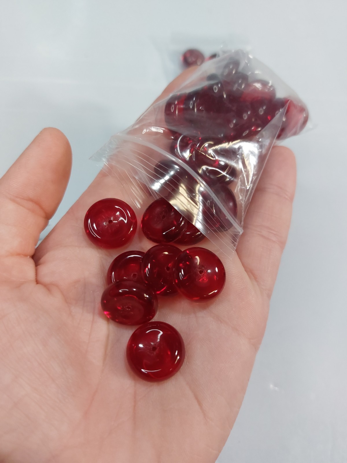 Vintage Glass Ruby Smooth Handmade Beads Round And Oval Small And Large