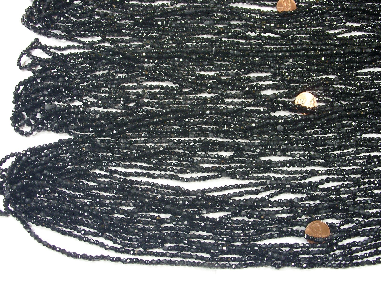2 Pounds Black Color India Handmade Glass Spacer Beads Bulk Lot (QKP-15) ⭐