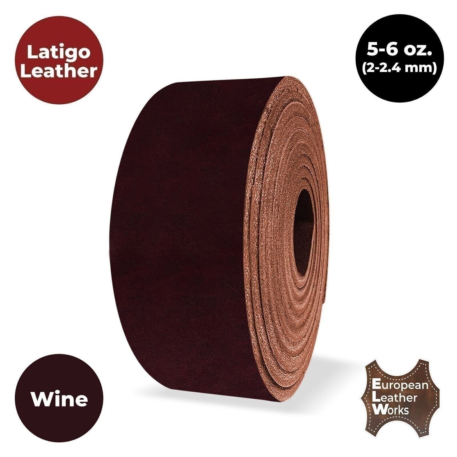 ELW Latigo Leather 5-6 oz. (2-2.4mm) Straps, Belts, Strips 50″ (127cm) Length