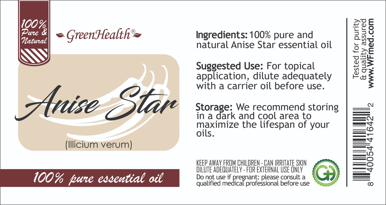 Anise Star Essential Oil 100% Pure 5ml-1gallon Free shipping