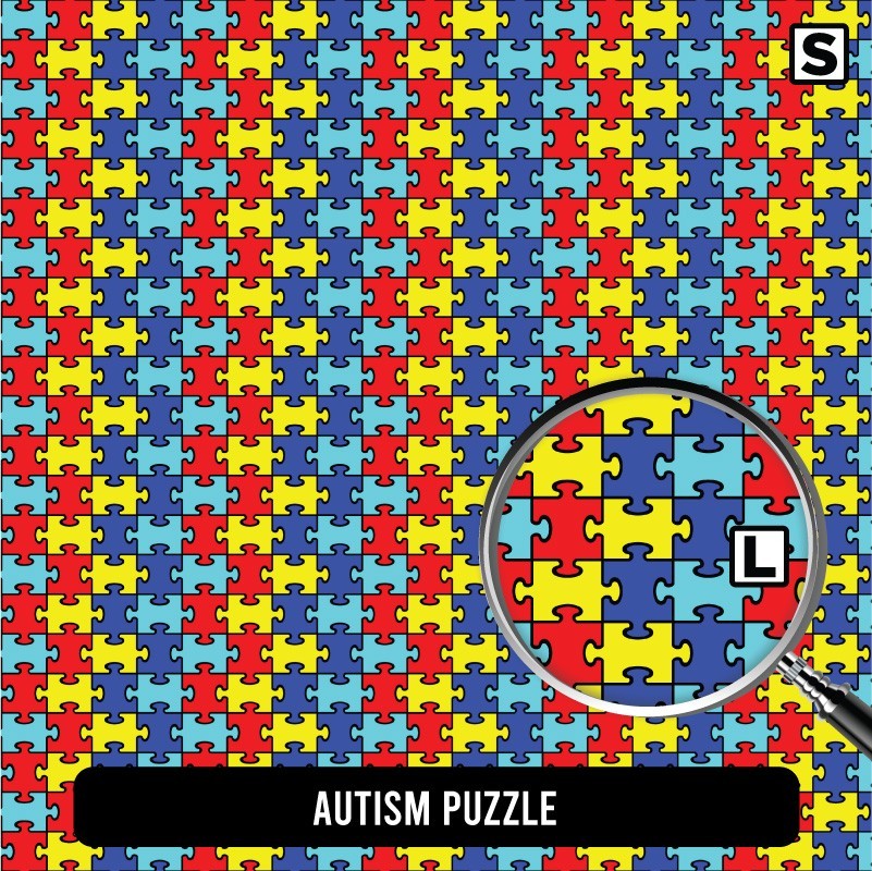 Puffy Pattern Autism Awareness Designs HTV 20″ Sheet- High Tack Mask Provided