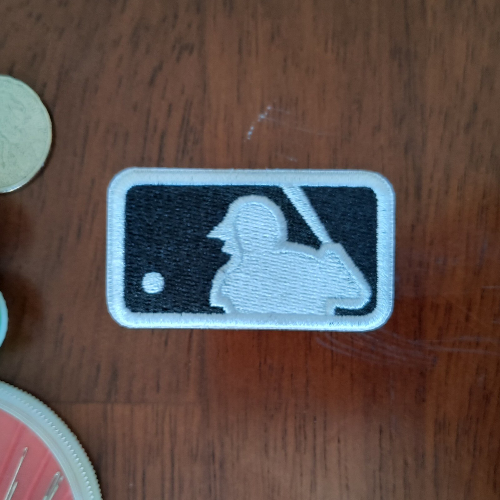 MLB Baseball Logo Black White Patch Embroidered Iron On Small Patch 2.25×1.25″
