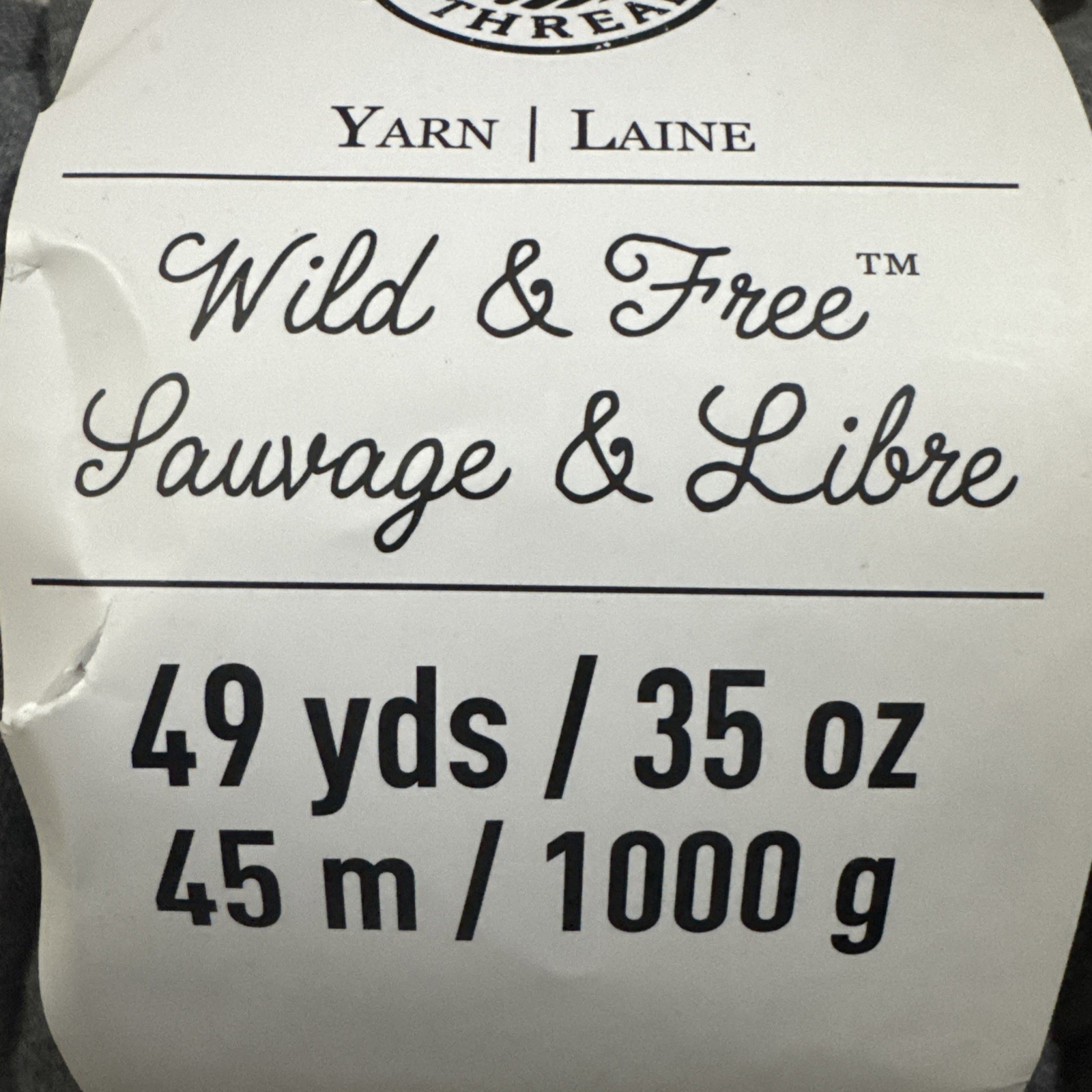 Jumbo Yarn Grey Loops & Threads Wild & Free Sauvage & Libre 35oz/49yds