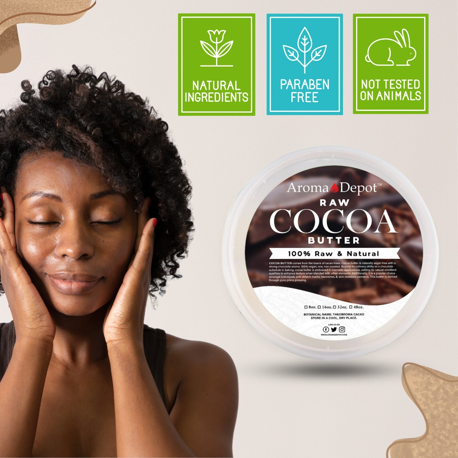 Cocoa Butter 8 oz. Raw 100% Pure Natural FOOD-GRADE Prime Pressed Cacao Butter