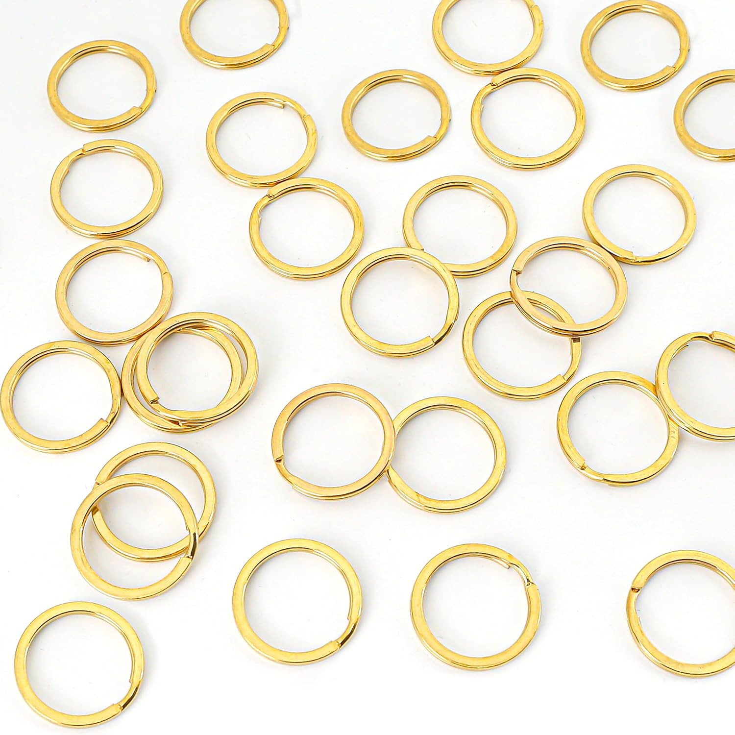 20 PCS Brass Flat Split Key Rings 25Mm (1) Diameter Solid Brass Keyrings for