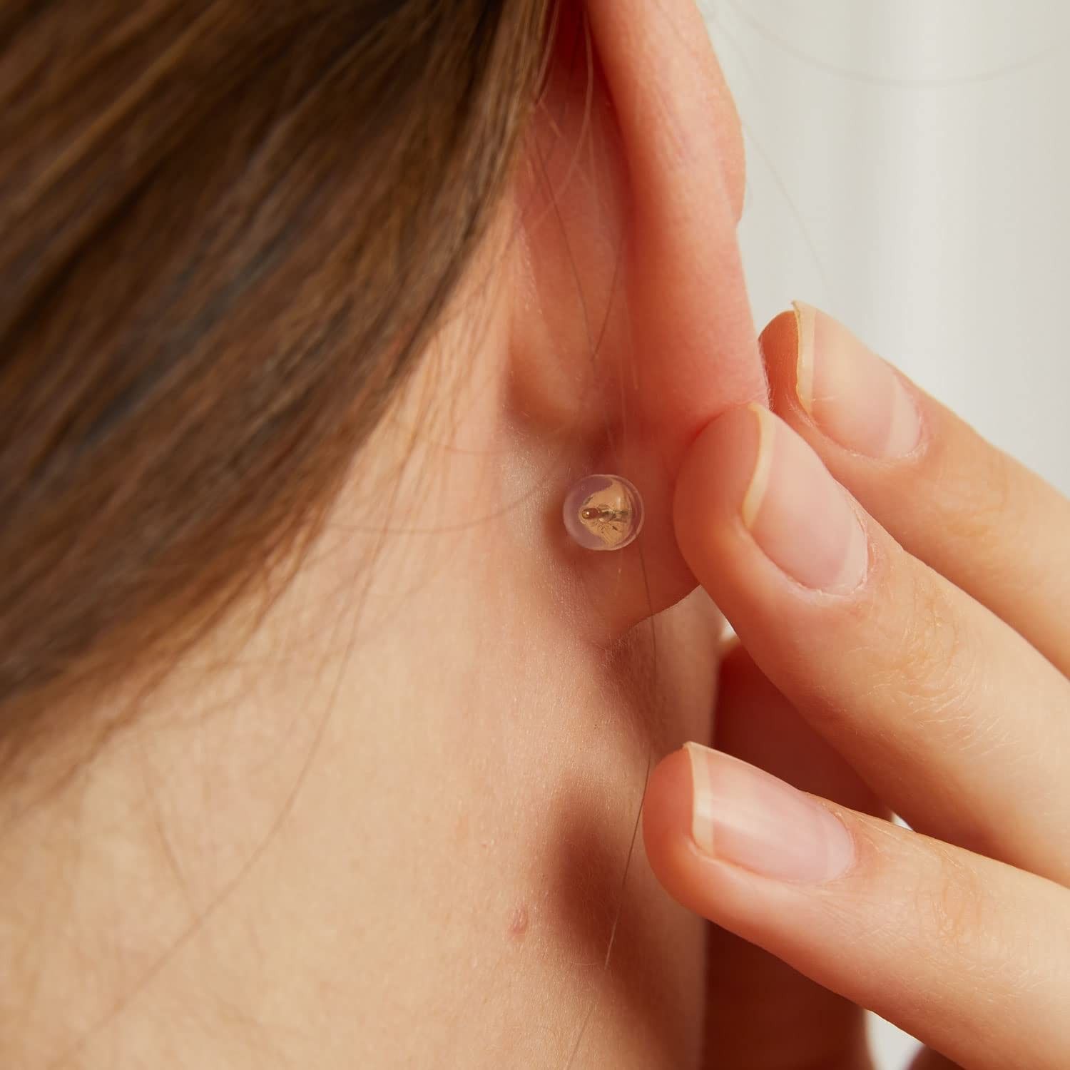 14K Real Solid Gold Earring Backs, Hypoallergenic Silicone, Secure for Studs