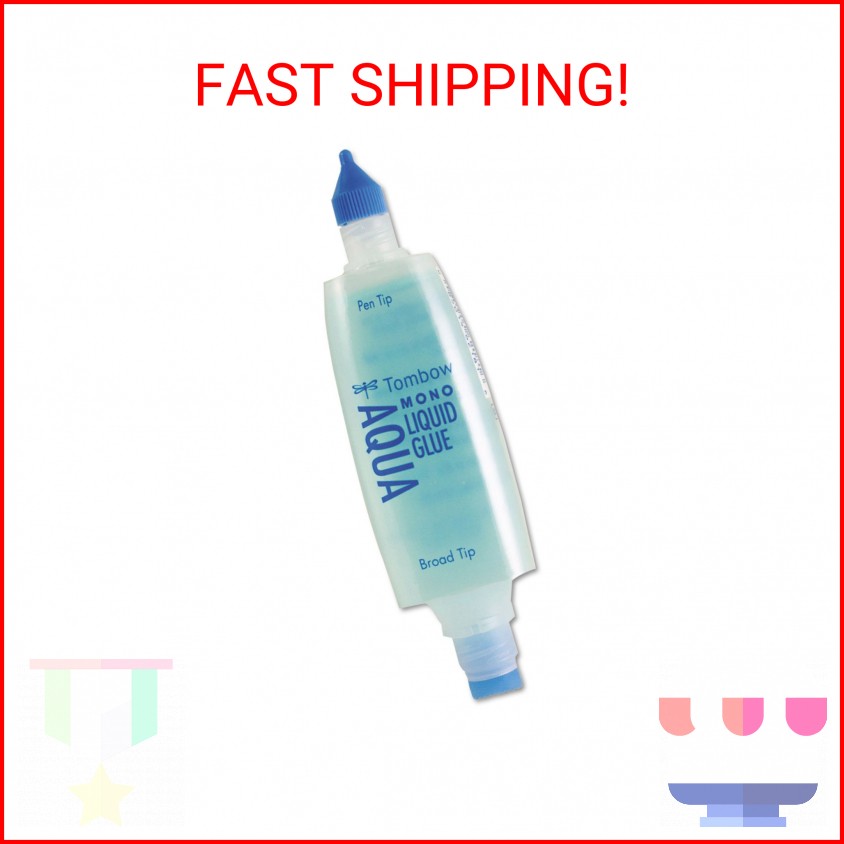 Tombow 52180 MONO Aqua Liquid Glue, 1.69 Ounce, 1-Pack. Dual Tip Dispenser for P