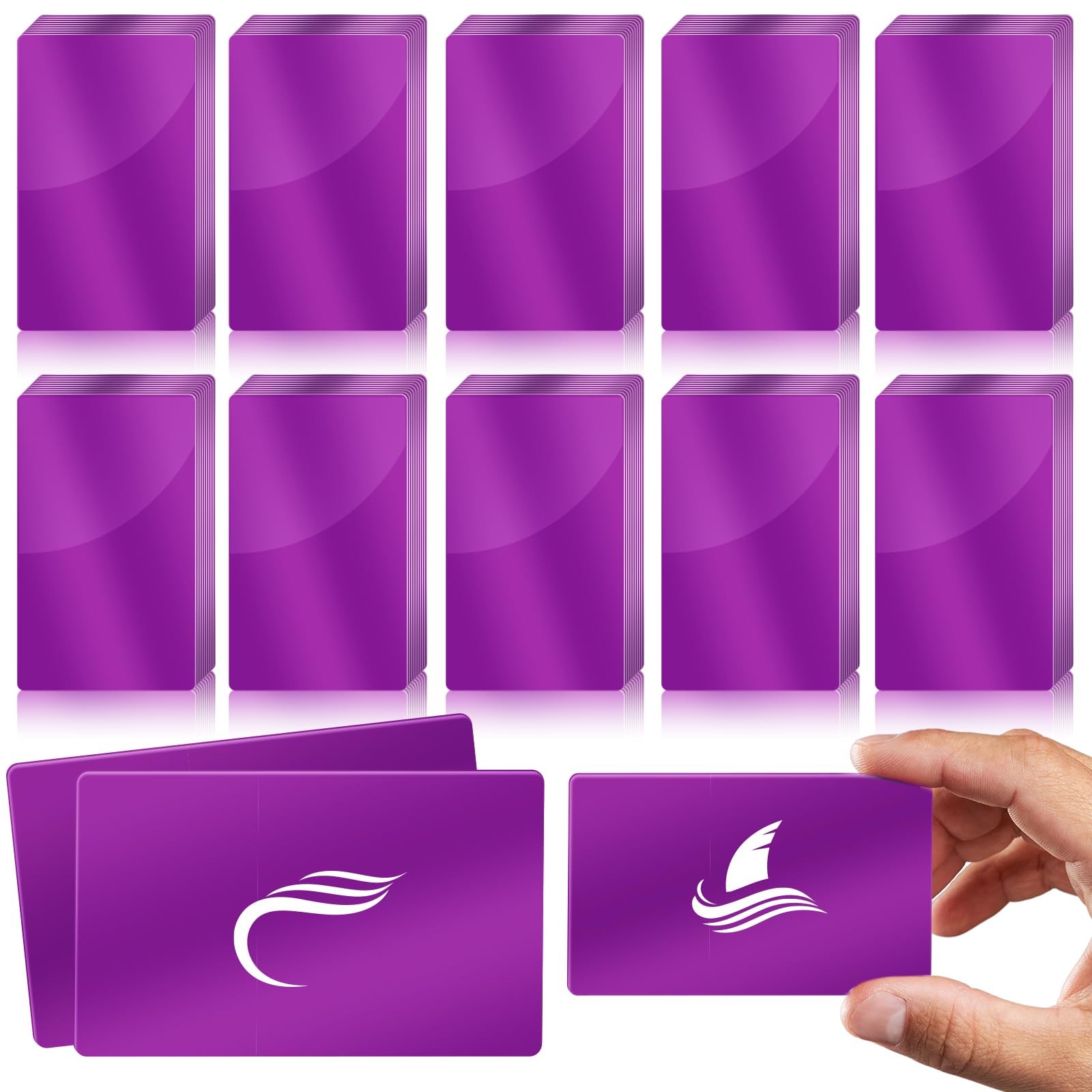 weparmeety 100 Pcs Metal Engraving Blanks 86 x 54 x 0.21mm, Purple 0.21mm
