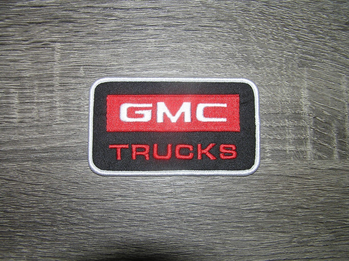 General Motors GMC Trucks Black Red Embroidered Iron On Patch 4″ x 2.25″