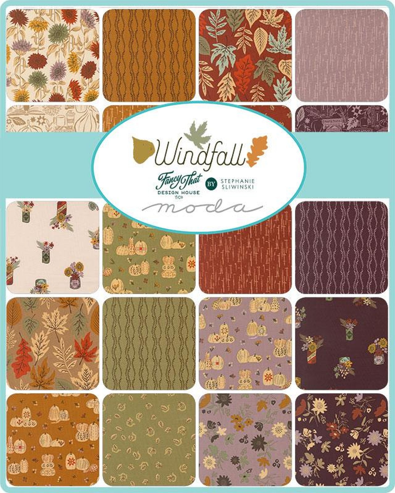 Moda WINDFALL Layer Cake, 100% Cotton 10-inch Precut Fabric Squares (42 pcs)