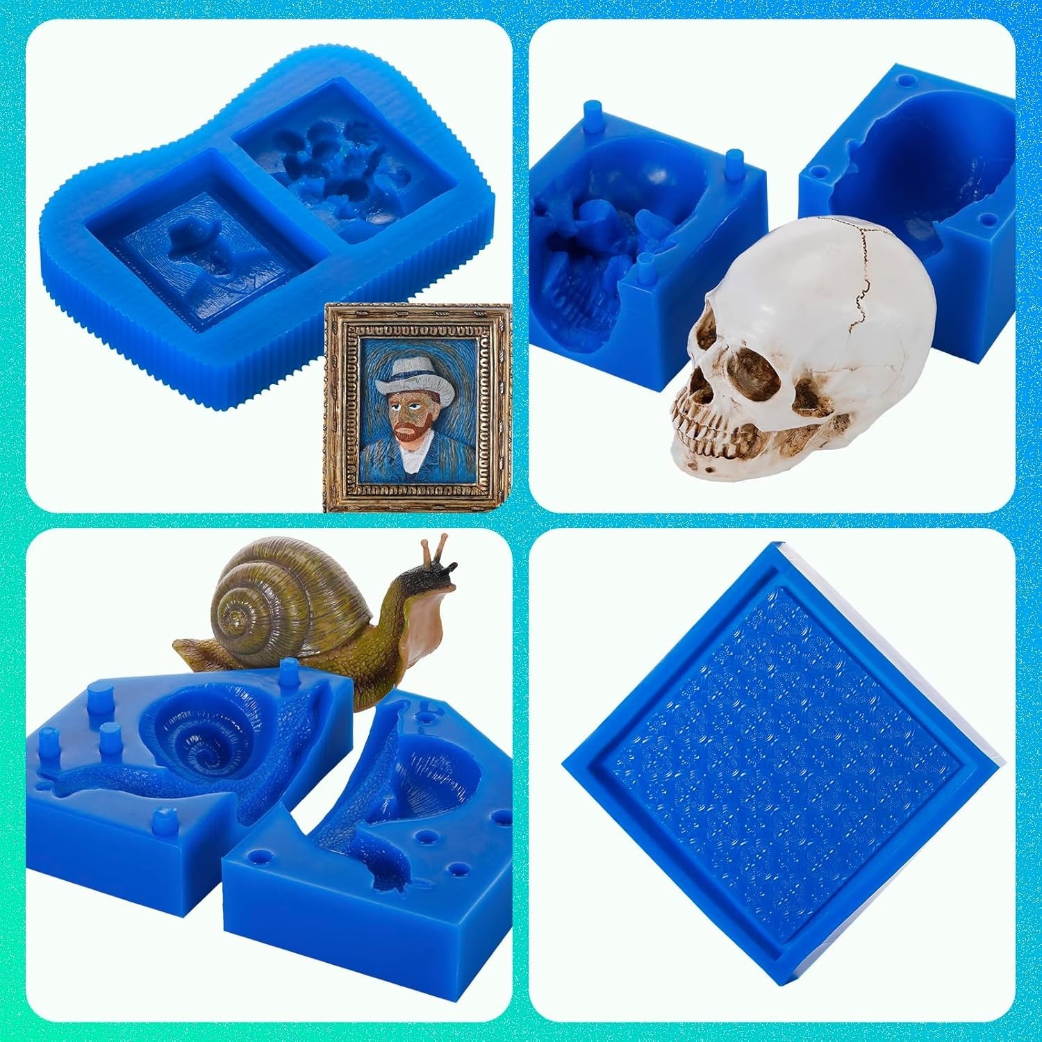 Silicone Mold Making Kit 30A, 1 Gallon Liquid Rubber for Molds, 1:1 Volume Ratio