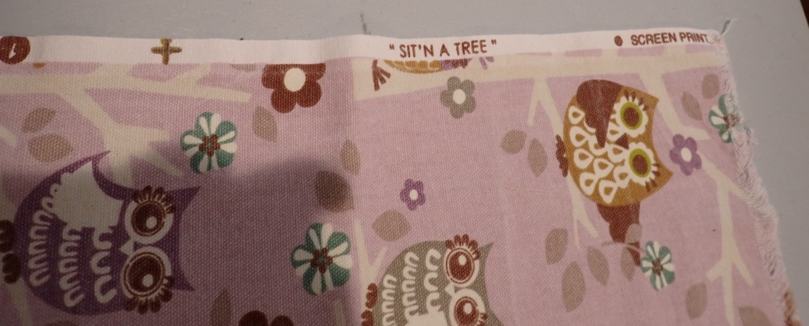 Waverly Screen Print “Sit’ N A Tree” Cotton Canvas Purple Owls Fabric Remnant