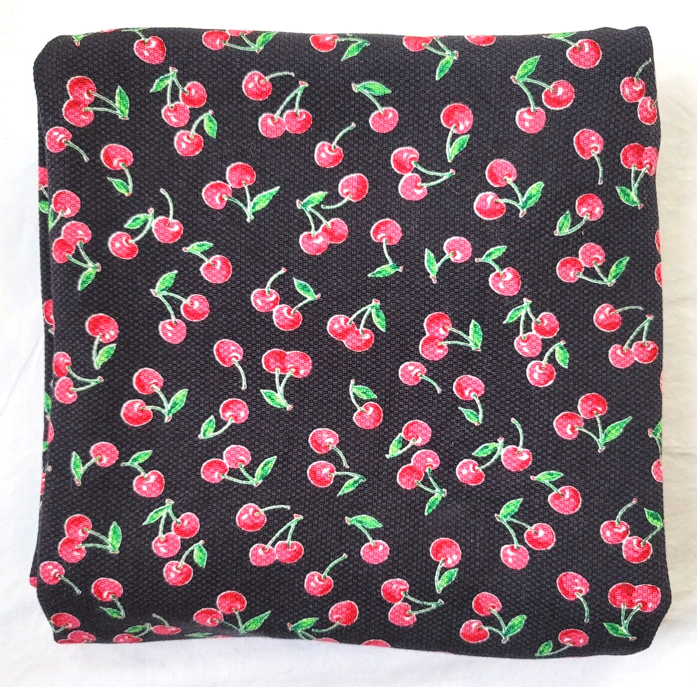 Faye Burgos Red Cherries Black Textured Fabric Marcus Brothers 3 Yards Cherry
