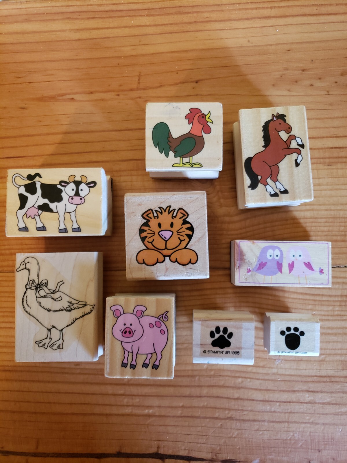 Lot of 50+ Wooden Rubber Stamp Valentine Easter Christmas Religious Bears Garden