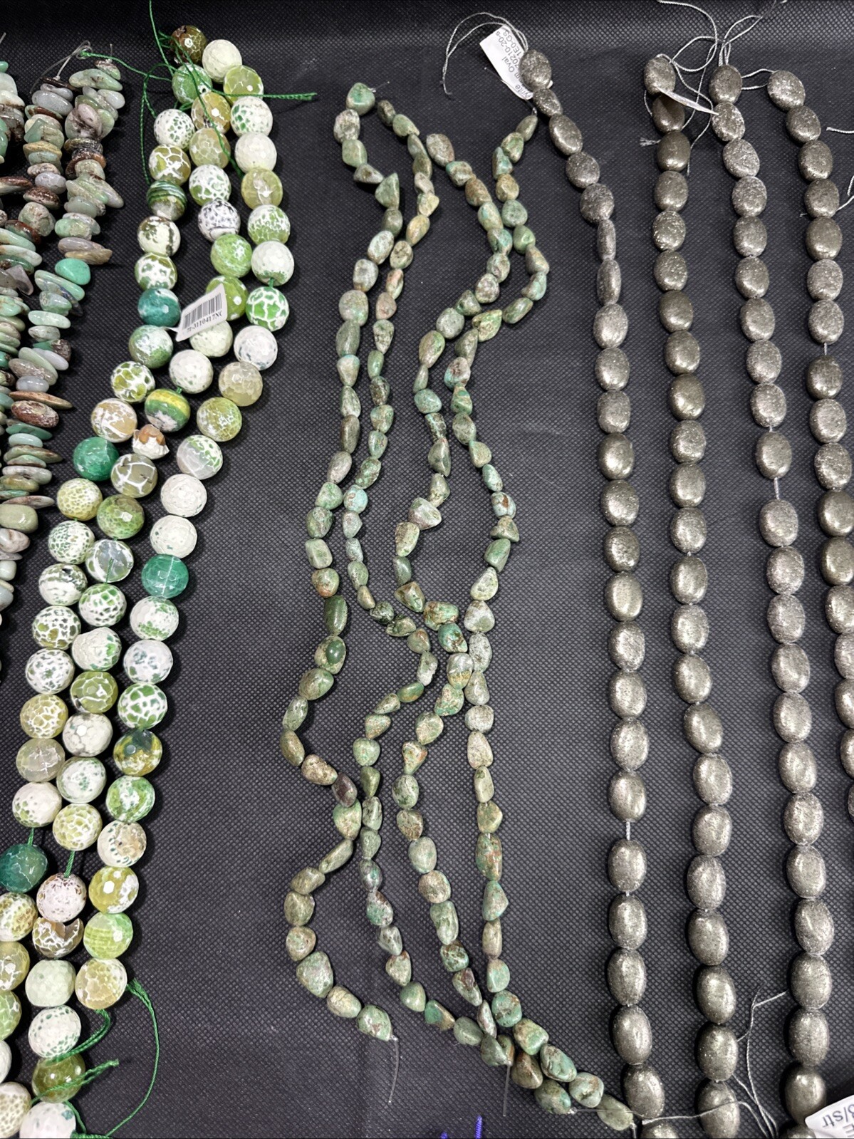Lot of Fine Jewelry Strands Of Beads,Spacers, Pearls, Pyrite, Fire Agate & Other
