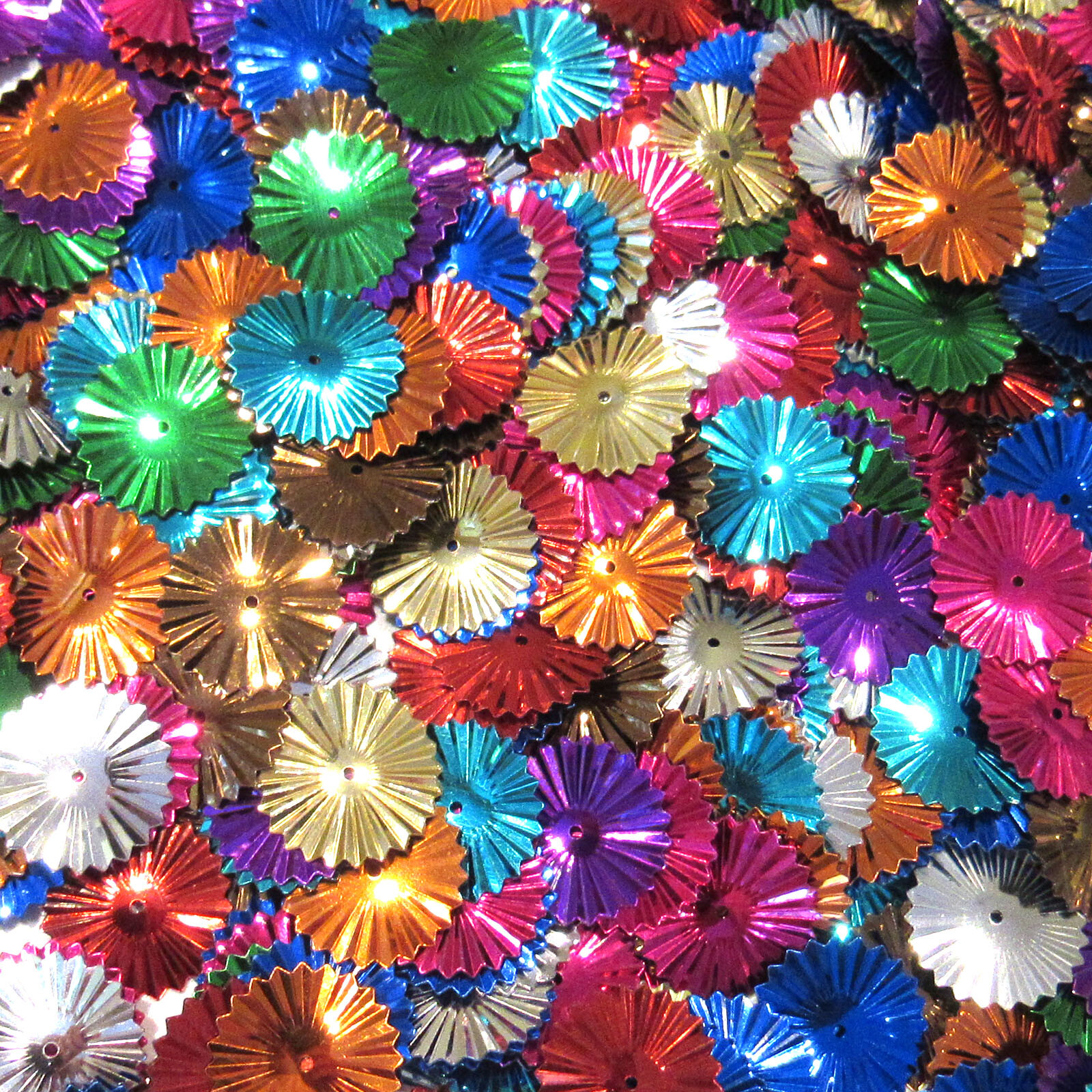 Sequins Mixed Colors 17mm Sunburst/Starburst/Wheels Paillettes ~100 pcs Loose #1