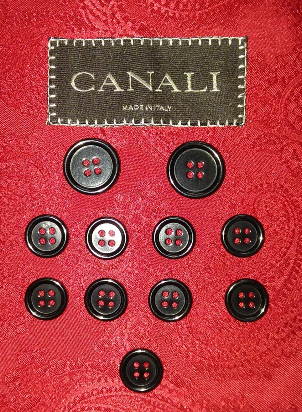 CANALI ITALY BLACK SOLID FULL REPLACEMENT SPORTS COAT BLAZER BUTTON SET