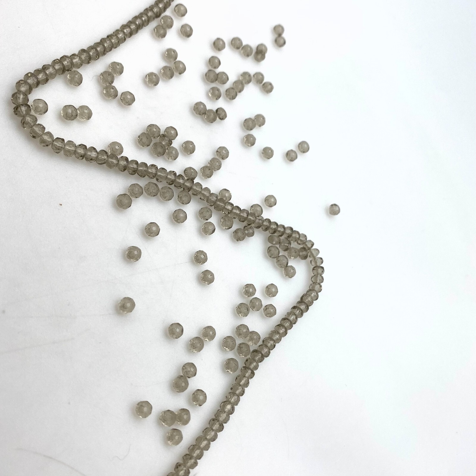 Faceted Smoke Gray Czech Glass Rondelle Spacer Beads (3x4mm) (GRCG35)